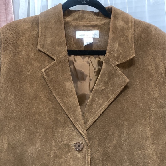 Women Large Suede Leather Jacket Vintage Western - Picture 4 of 5